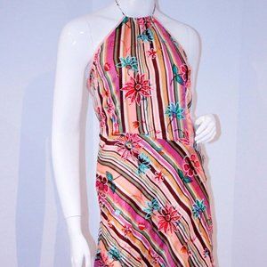 Nell Couture Floral Stripe Halter Dress ( 4  )